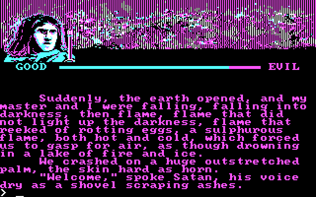 I, Damiano: The Wizard of Partestrada IBM PC/Compatibles Screenshot: We meet Satan
