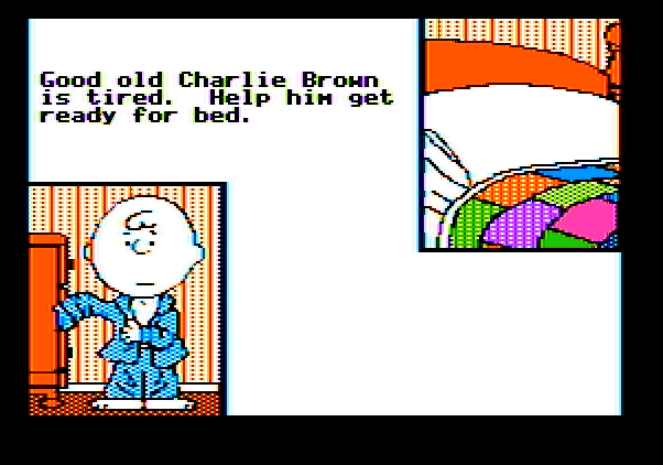 Peanuts Maze Marathon Apple II Screenshot: Here's your objective...