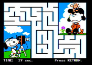 Peanuts Maze Marathon for Apple II - Solved this maze in 27 seconds!