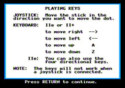 Peanuts Maze Marathon for Apple II - Game instructions...