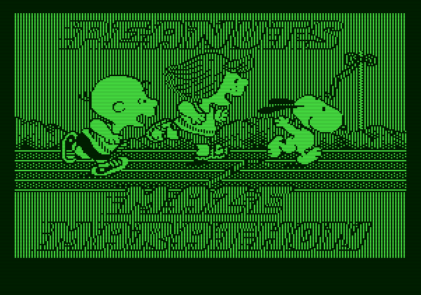 Peanuts Maze Marathon Apple II Screenshot: Title screen.