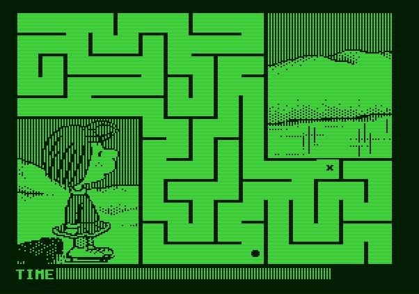 Peanuts Maze Marathon Apple II Screenshot: Successfully completed the maze!