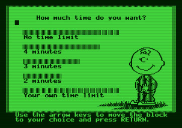 Peanuts Maze Marathon for Apple II - How much time do you want to solve the maze?