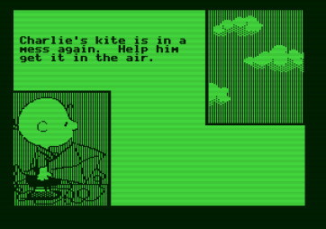 Peanuts Maze Marathon for Apple II - Time to help out Charlie Brown fly a kite.