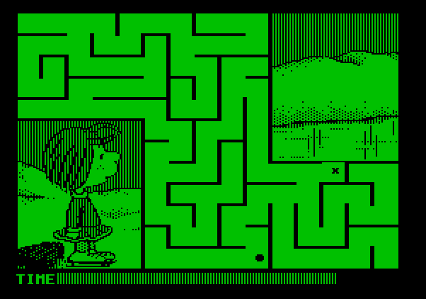 Peanuts Maze Marathon Apple II Screenshot: Successfully completed the maze!