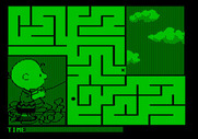 Peanuts Maze Marathon for Apple II - The bar at the bottom of the screen indicates your remaining time.