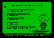 Peanuts Maze Marathon for Apple II - How much time do you want to solve the maze?
