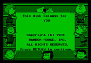 Peanuts Maze Marathon for Apple II - Loading screen.