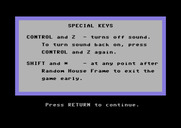Peanuts Maze Marathon for Commodore 64 - Game instructions, continued...