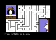 Peanuts Maze Marathon for Commodore 64 - Press return to begin the maze.