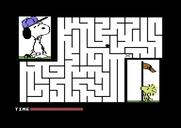 Peanuts Maze Marathon for Commodore 64 - The red bar at the bottom indicates how much time I have left...