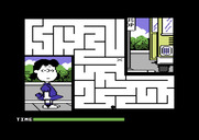 Peanuts Maze Marathon for Commodore 64 - Get through the maze to reach the bus...