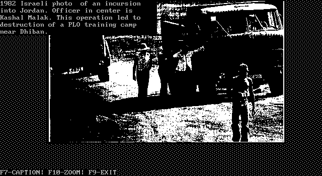 President is Missing, The IBM PC/Compatibles Screenshot: Photo with a caption.