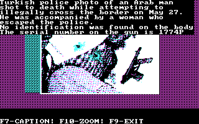 President is Missing, The IBM PC/Compatibles Screenshot: You can also show the captions on photos.