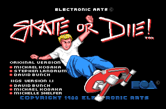 Skate or Die Apple IIgs Screenshot: Title screen.