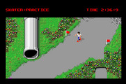 Skate or Die for Apple IIgs - Skate between the flags...