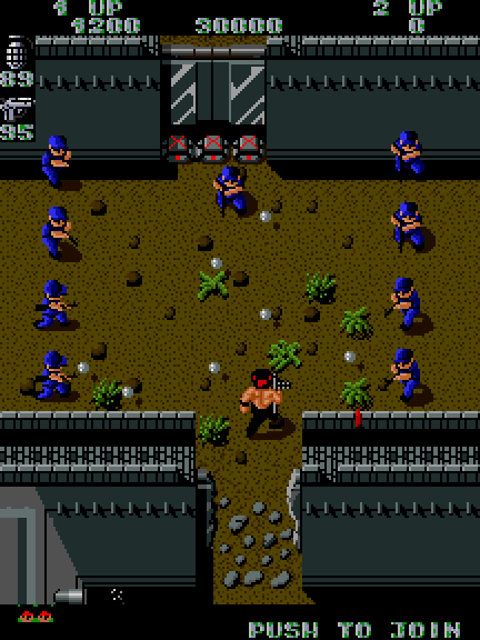 Ikari Warriors Arcade Screenshot: It's an ambush!