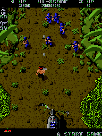 Ikari Warriors Arcade Screenshot: Game start.