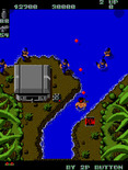 Ikari Warriors for Arcade - Water battles are tough since your character moves slower!