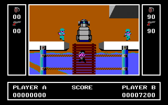Ikari Warriors IBM PC/Compatibles Screenshot: I've been shot!