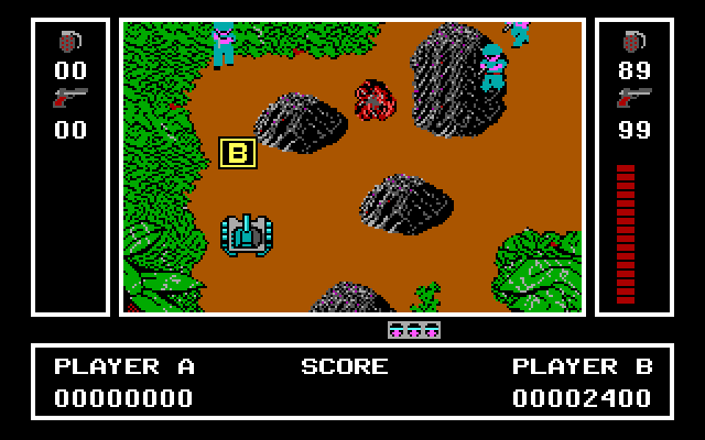 Ikari Warriors IBM PC/Compatibles Screenshot: Driving a tank.