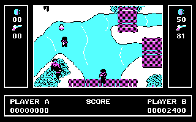Ikari Warriors IBM PC/Compatibles Screenshot: I've been shot!