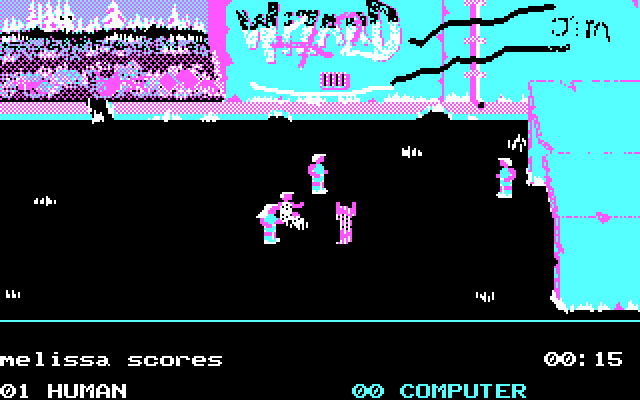 Street Sports Soccer IBM PC/Compatibles Screenshot: Melissa scores!