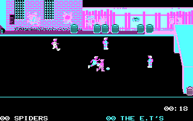 Street Sports Soccer IBM PC/Compatibles Screenshot: Attempting to score...
