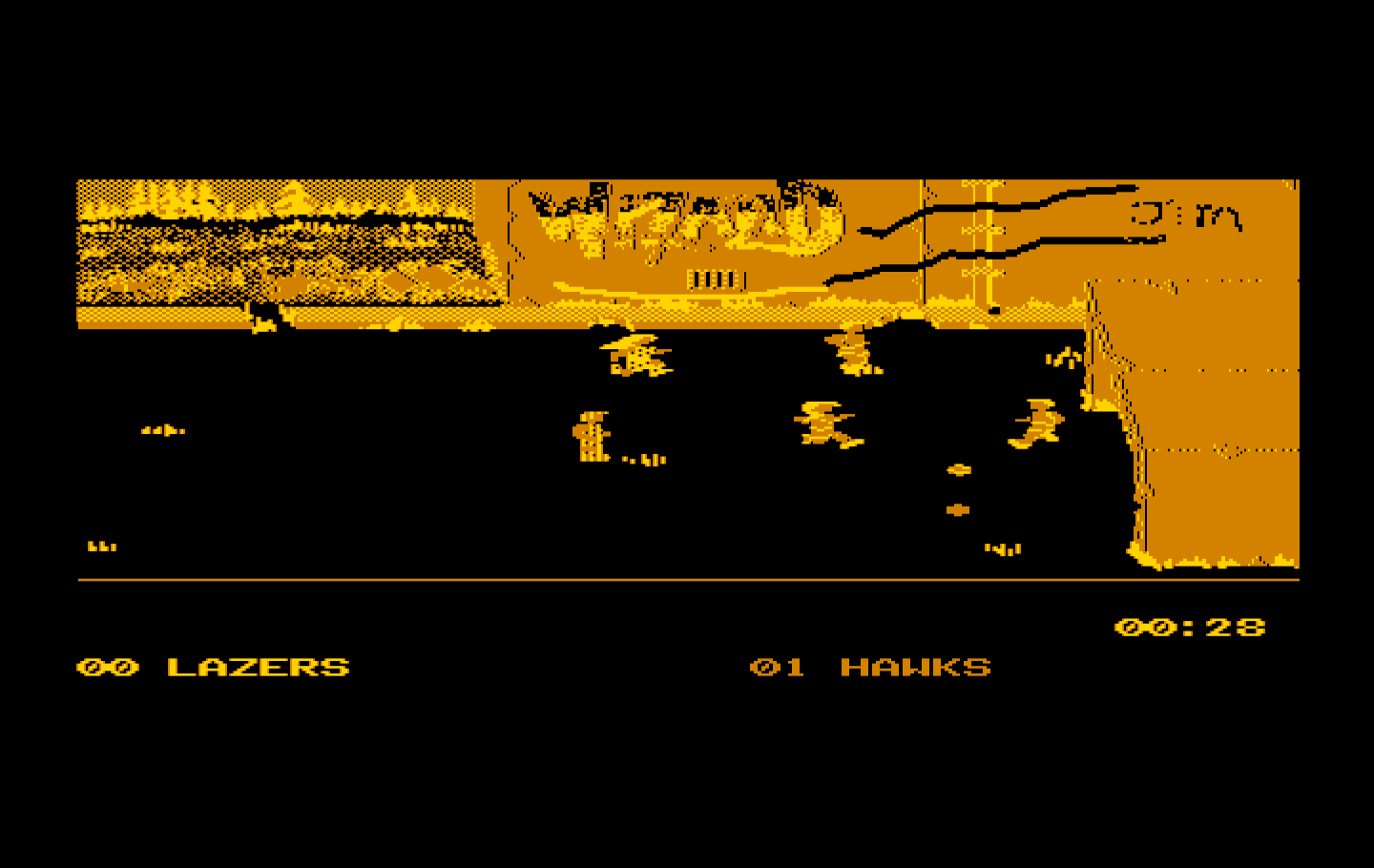 Street Sports Soccer IBM PC/Compatibles Screenshot: Attempting to score, but missed!