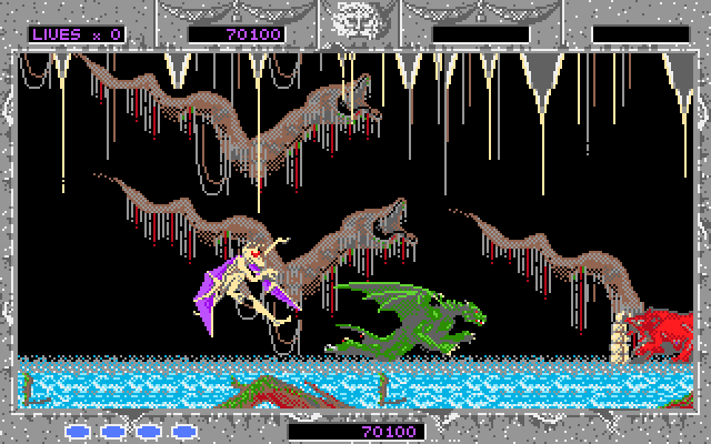 Altered Beast IBM PC/Compatibles Screenshot: My beast form on this level can fly...