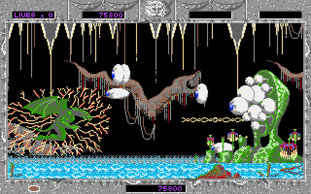 Altered Beast IBM PC/Compatibles Screenshot: Attempting to defend against attacks...