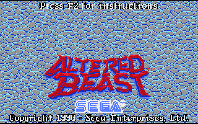Altered Beast IBM PC/Compatibles Screenshot: Title screen 2.