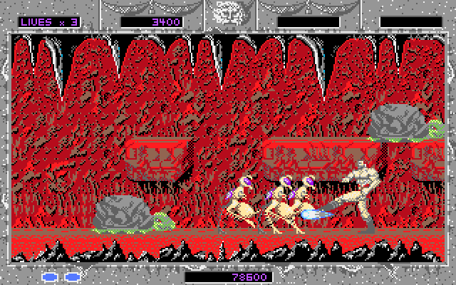 Altered Beast IBM PC/Compatibles Screenshot: You can kick or punch your opponents...
