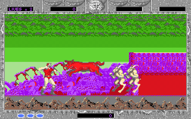 Altered Beast IBM PC/Compatibles Screenshot: Round five start.
