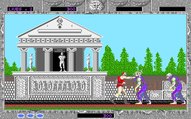 Altered Beast IBM PC/Compatibles Screenshot: Attacking an opponent...