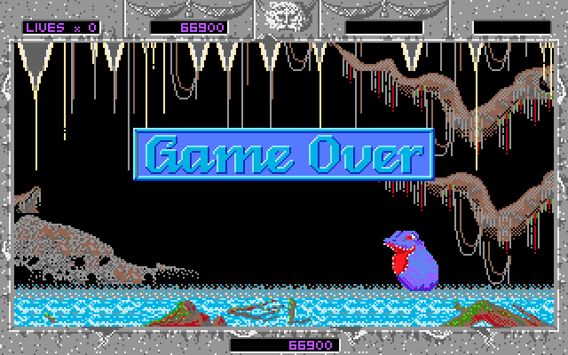 Altered Beast IBM PC/Compatibles Screenshot: Game over.