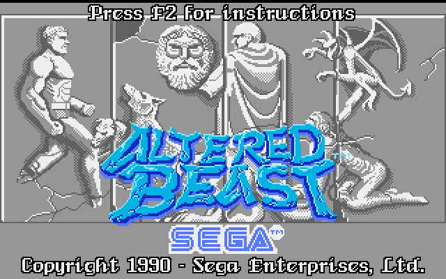 Altered Beast IBM PC/Compatibles Screenshot: Title screen 1.