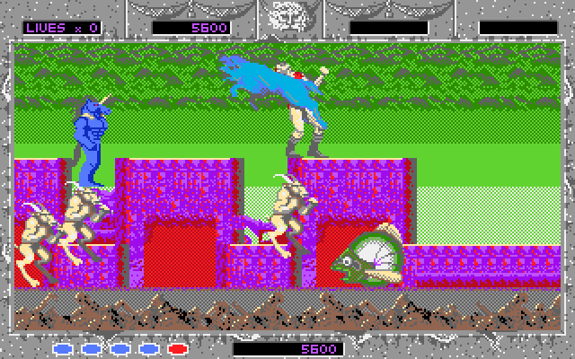 Altered Beast IBM PC/Compatibles Screenshot: Ouch, I've been hit!