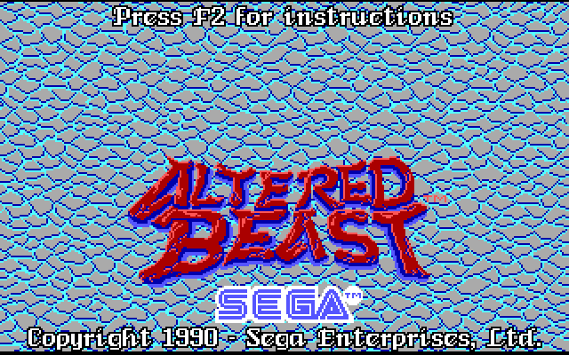 Altered Beast IBM PC/Compatibles Screenshot: Title screen 2.