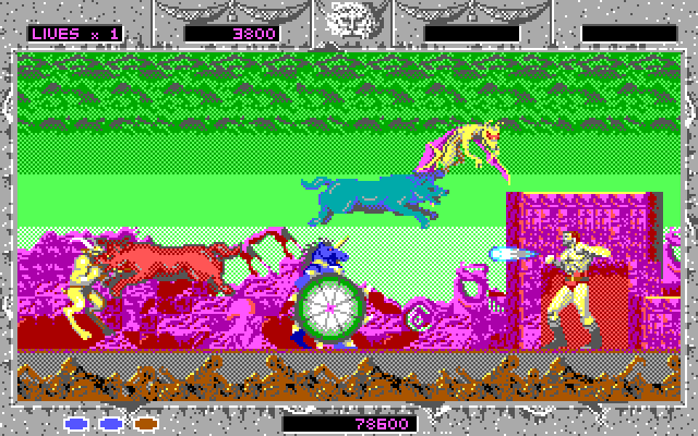 Altered Beast IBM PC/Compatibles Screenshot: Stuck in the corner!