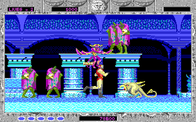 Altered Beast IBM PC/Compatibles Screenshot: Watch out for attacks from above.