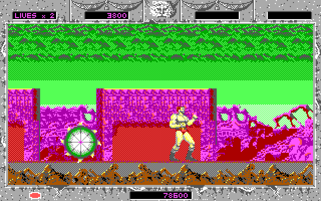 Altered Beast IBM PC/Compatibles Screenshot: Those round things are quick, better dodge or attack them!