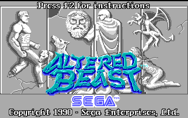 Altered Beast IBM PC/Compatibles Screenshot: Title screen 1.