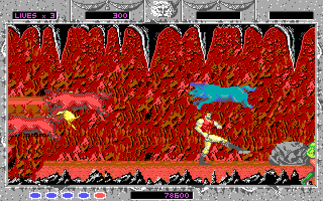 Altered Beast IBM PC/Compatibles Screenshot: Different enemies attack from the left and the right...