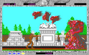 Altered Beast for IBM PC/Compatibles - Fighting the first end of level boss...