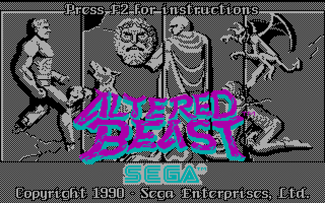 Altered Beast IBM PC/Compatibles Screenshot: Title screen 1.