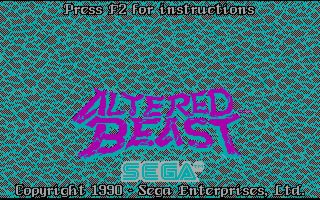 Altered Beast IBM PC/Compatibles Screenshot: Title screen 2.