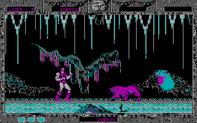 Altered Beast IBM PC/Compatibles Screenshot: Round two start.