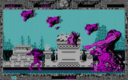 Altered Beast for IBM PC/Compatibles - Fighting the first end of level boss...