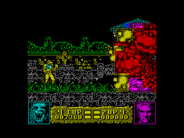 Altered Beast ZX Spectrum Screenshot: First boss destroyed...